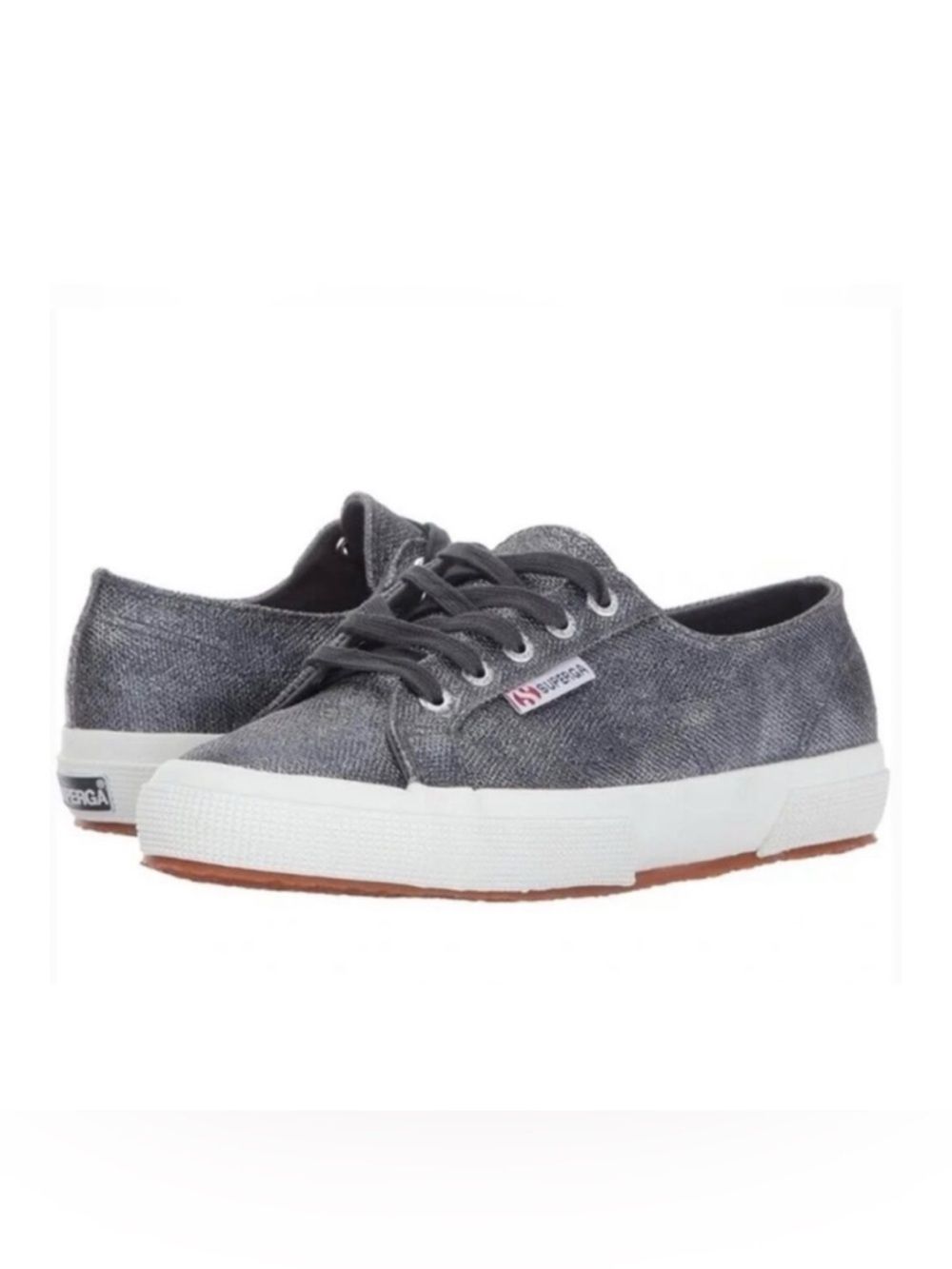 SUPERGA Superga Women's 2750‎ Qatarmetal Metallic Platinum Sneakers Sz. 9.5